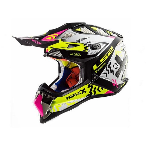 PonziRacing - Ropa y Gadgets > Cascos y Repuestos > Cascos cruzados > Ls2 > 404702354/XS CROSS LS2 MX470 SUBVERTER TRIPLEX NEGRO-AMARILLO-ROSA TALLA XS